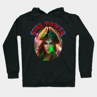 Girl power Green pirate queen Hoodie